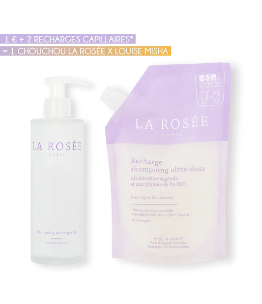 Duo Recharge shampoing ultra-doux et son flacon rechargeable